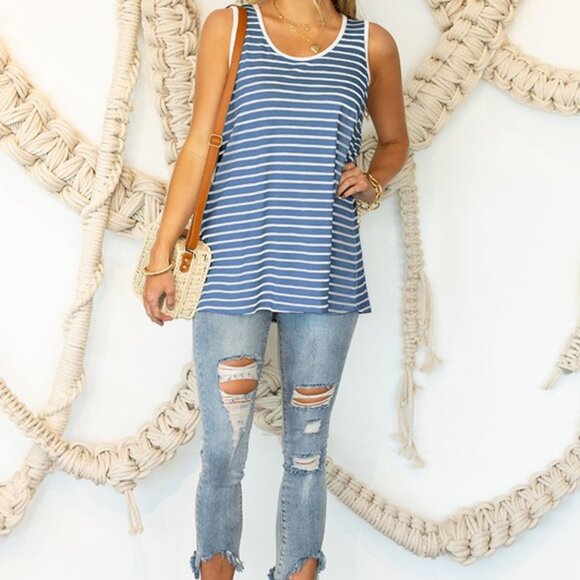 Loose Fit Denim Tank Top - Picture 2 of 3